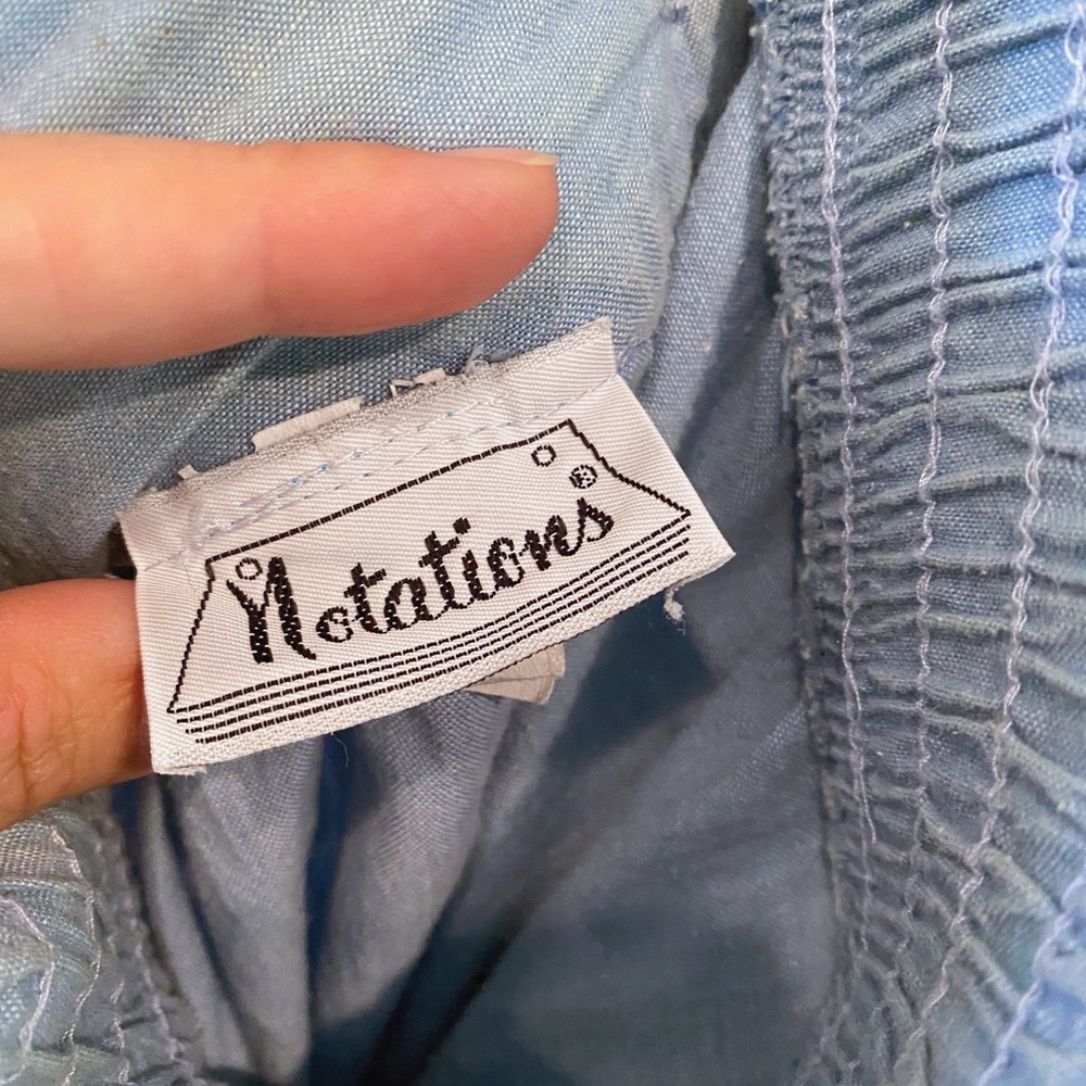 Vintage Notations Denim Button Front Maxi Skirt Embellished Size 14 - Picture 5 of 8